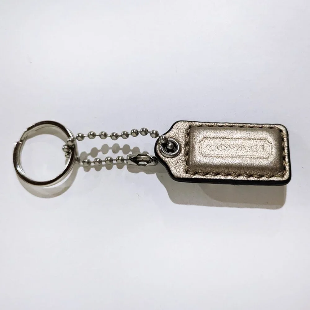 Coach Bronze Metallic Leather Keychain / Bag Tag